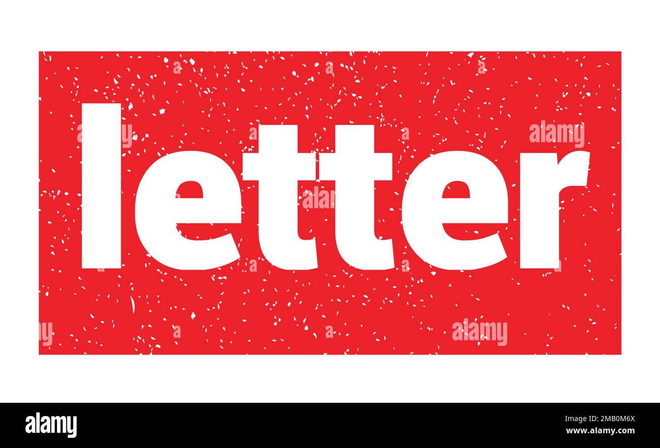 letter text written on red grungy stamp sign Stock Photo - Alamy