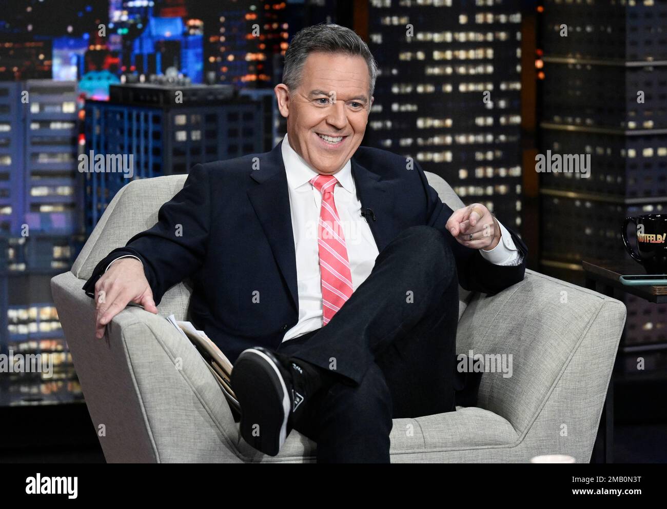 Television host Greg Gutfeld appears on FOX News Channel's late-night