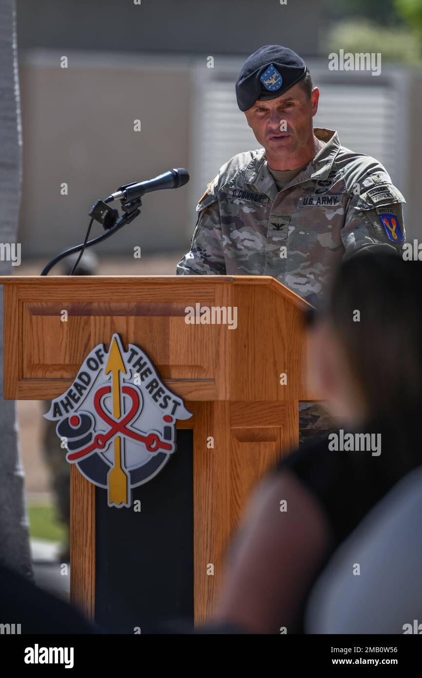 U.S. Army Col. Ryan O'Connor, commander of the 196th Infantry Brigade ...