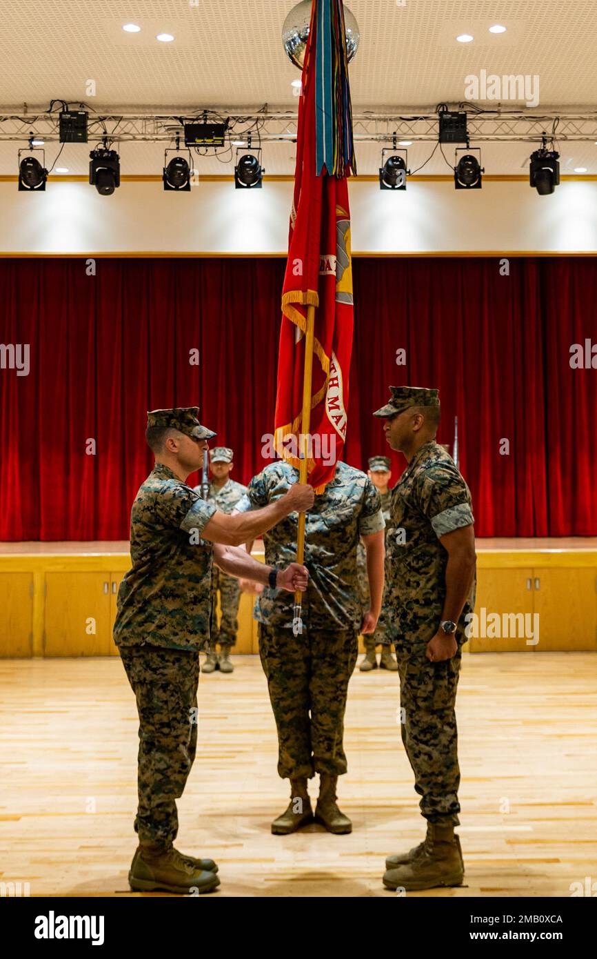 U.S. Marine Corps Lt. Col. Roe Lemons, the outgoing commanding officer ...