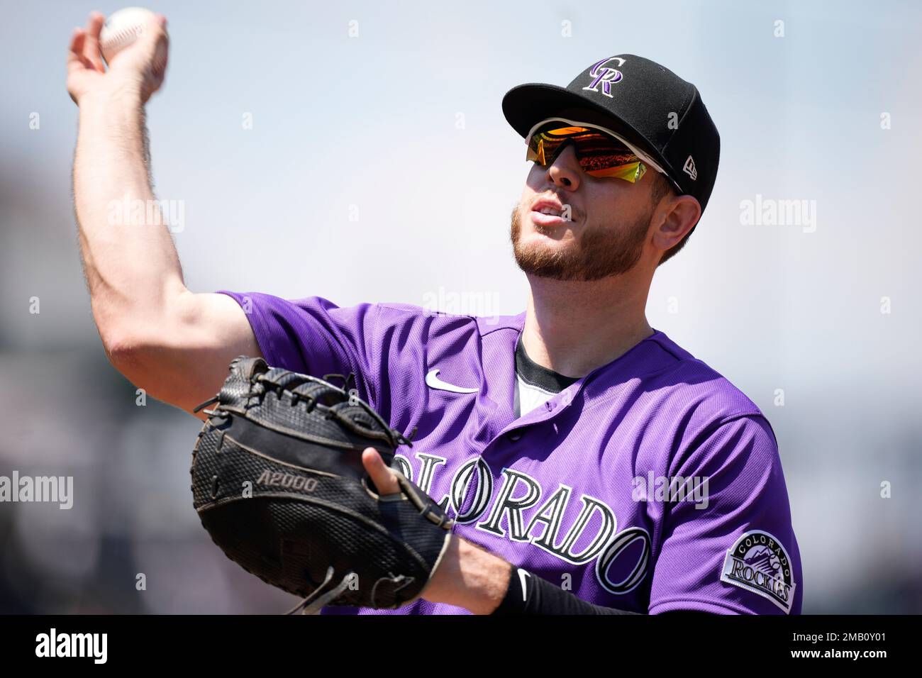 Colorado Rockies first baseman C.J. Cron (25) in the first inning of a  baseball game Wednesday, July 27, 2022, in Denver. (AP Photo/David  Zalubowski Stock Photo - Alamy