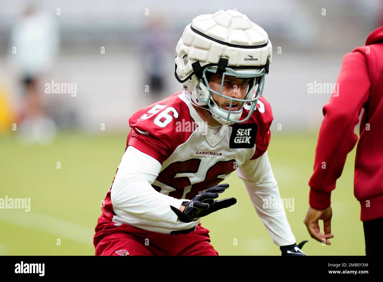 Arizona Cardinals linebacker Ben Niemann takes part in drills at the ...