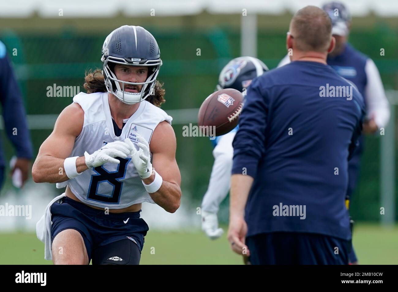 Tennessee Titans wide receiver Cody Hollister (16) runs a drill during NFL  football training camp Wednesday, July 28, 2021, in Nashville, Tenn. (AP  Photo/Mark Zaleski Stock Photo - Alamy