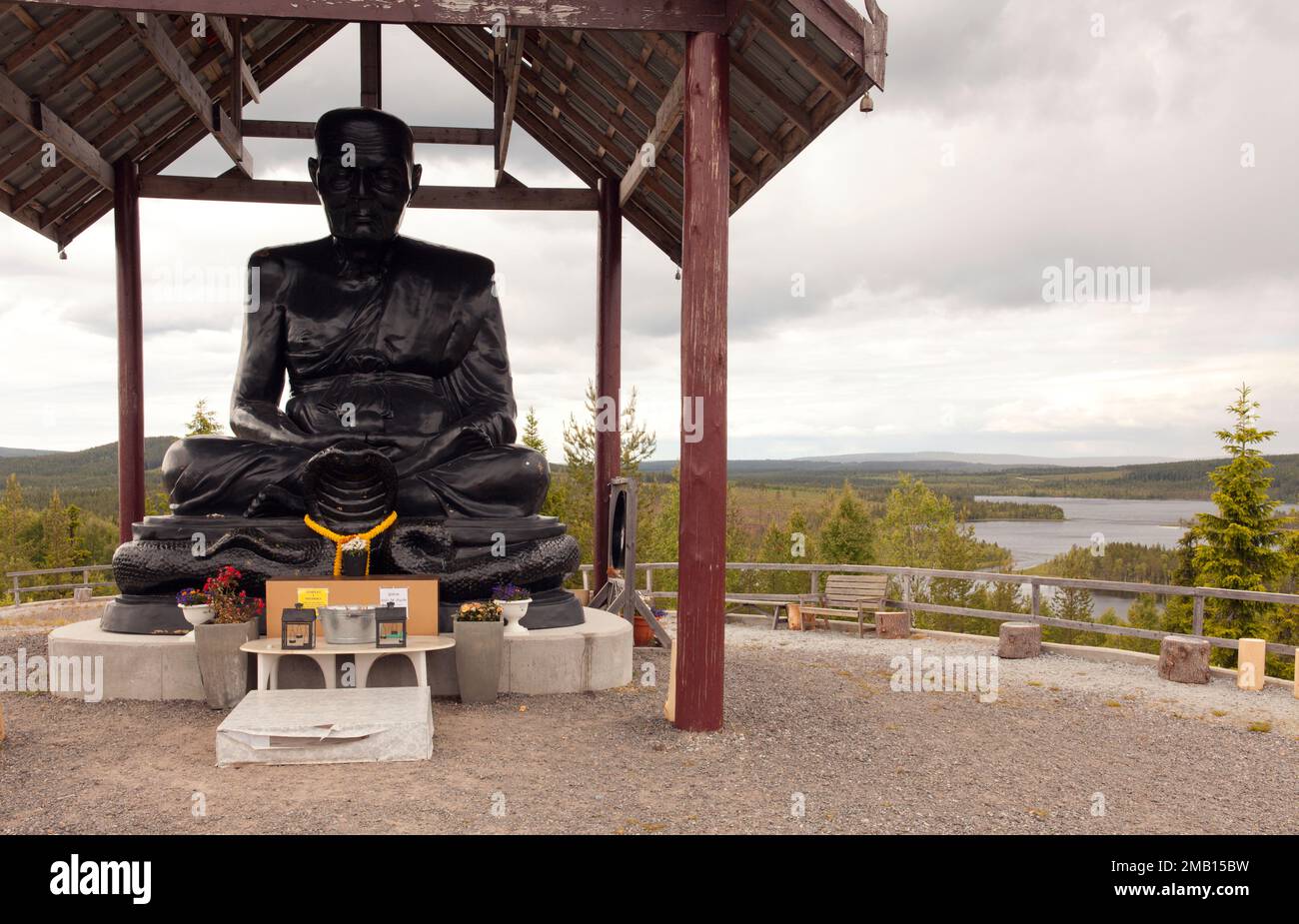 FREDRIKA, SWEDEN ON JUNE 27, 2014. The Buddha Rama Temple, belongings ...