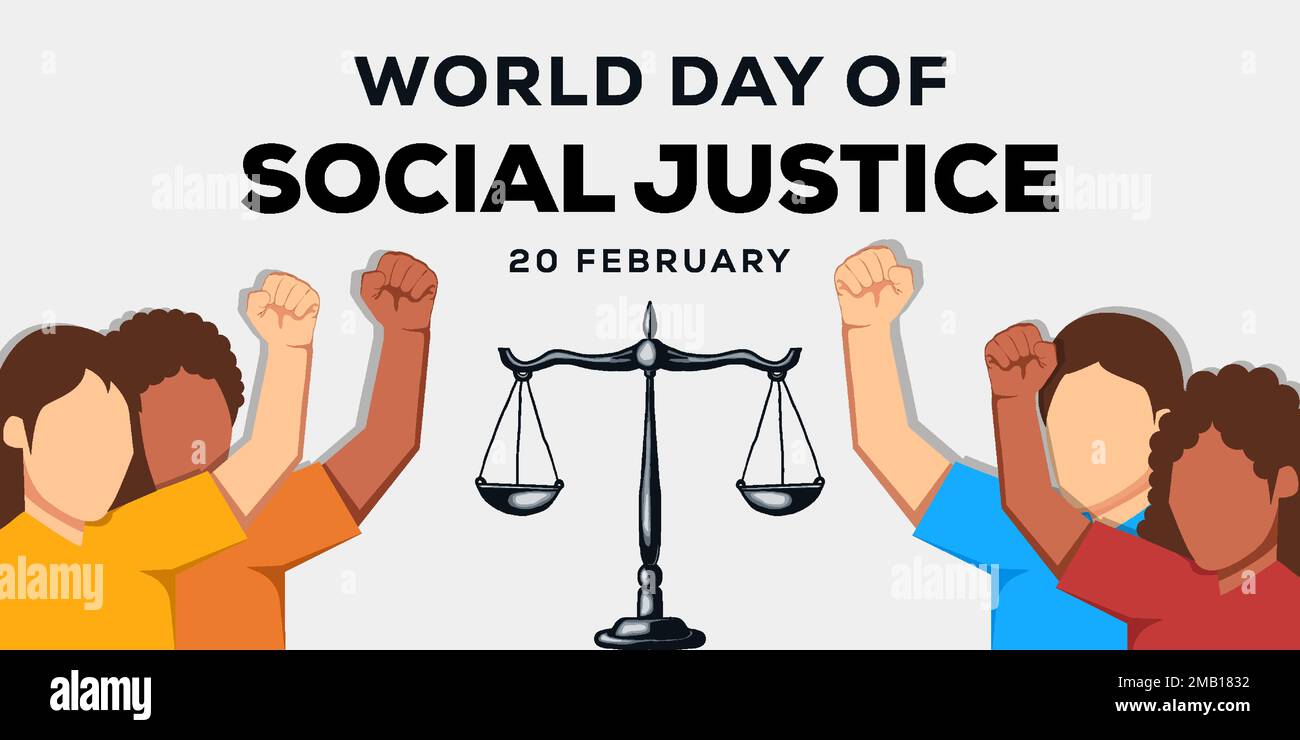 flat design horizontal banner world day of social justice Stock Vector ...