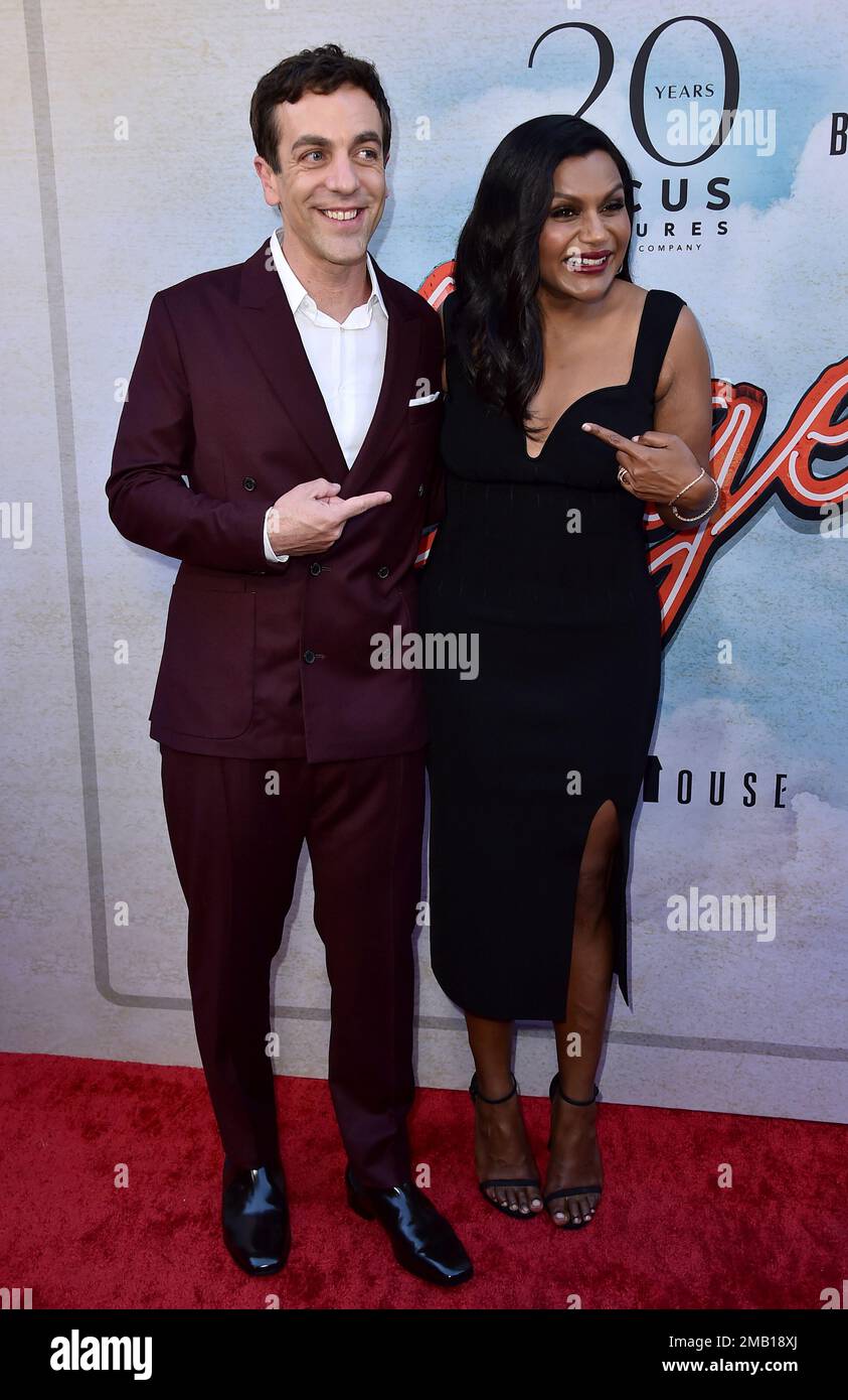 Mindy Struss B.J. Novak and Mindy Kaling arrive at the premiere of