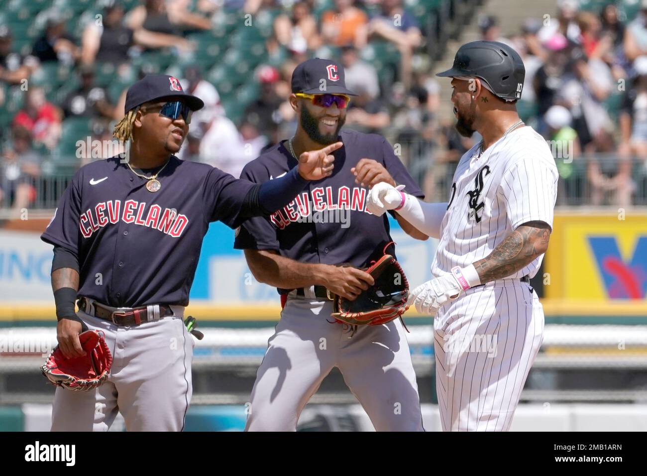 Cleveland Guardians' Josh Bell bats against the Seattle Mariners during the  first inning of a baseball game, Friday, April 7, 2023, in Cleveland. (AP  Photo/Ron Schwane Stock Photo - Alamy