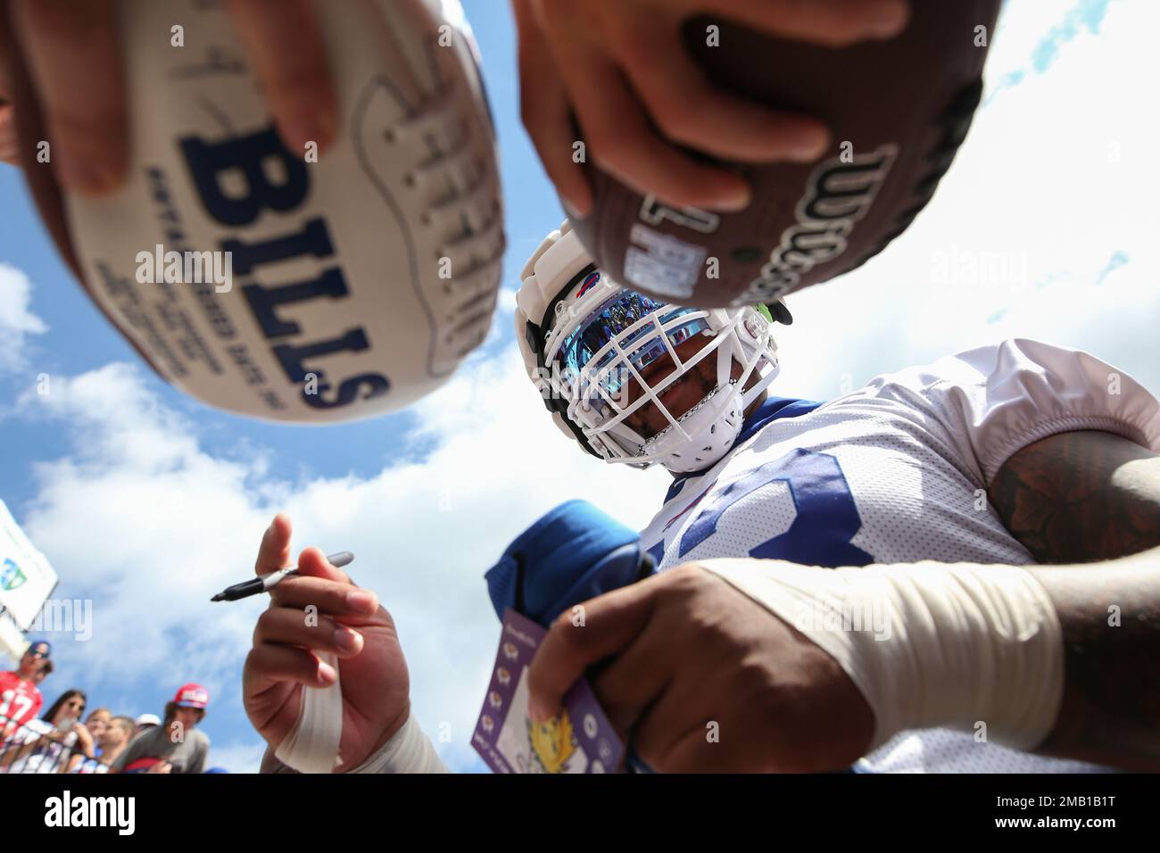 AFC lineman Dion Dawkins (73) of the Buffalo Bills pass blocks during the NFL  Pro Bowl football game, Sunday, February 6, 2022, in Las Vegas. (Gregory  Payan/AP Images for NFL Stock Photo - Alamy