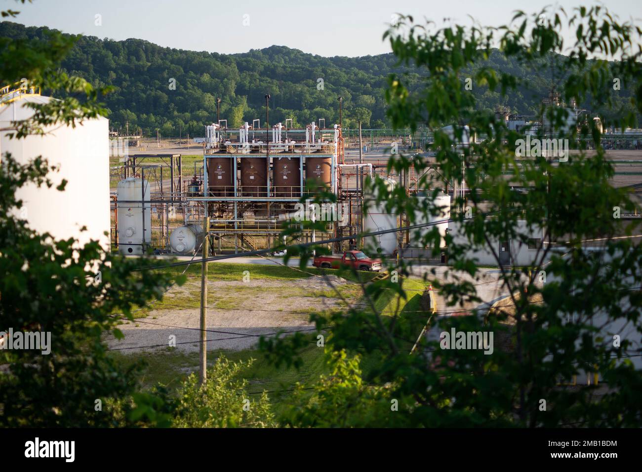 The Union Carbide plant sits in Institute, W.Va., on May 20, 2022. (AP