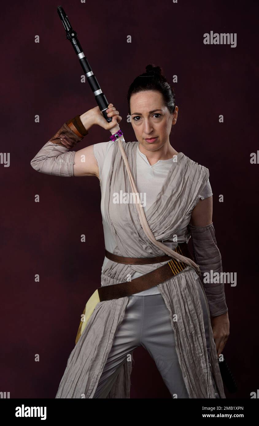 Emily Marsh of Burbank, Calif., dressed as Rey, characters from 