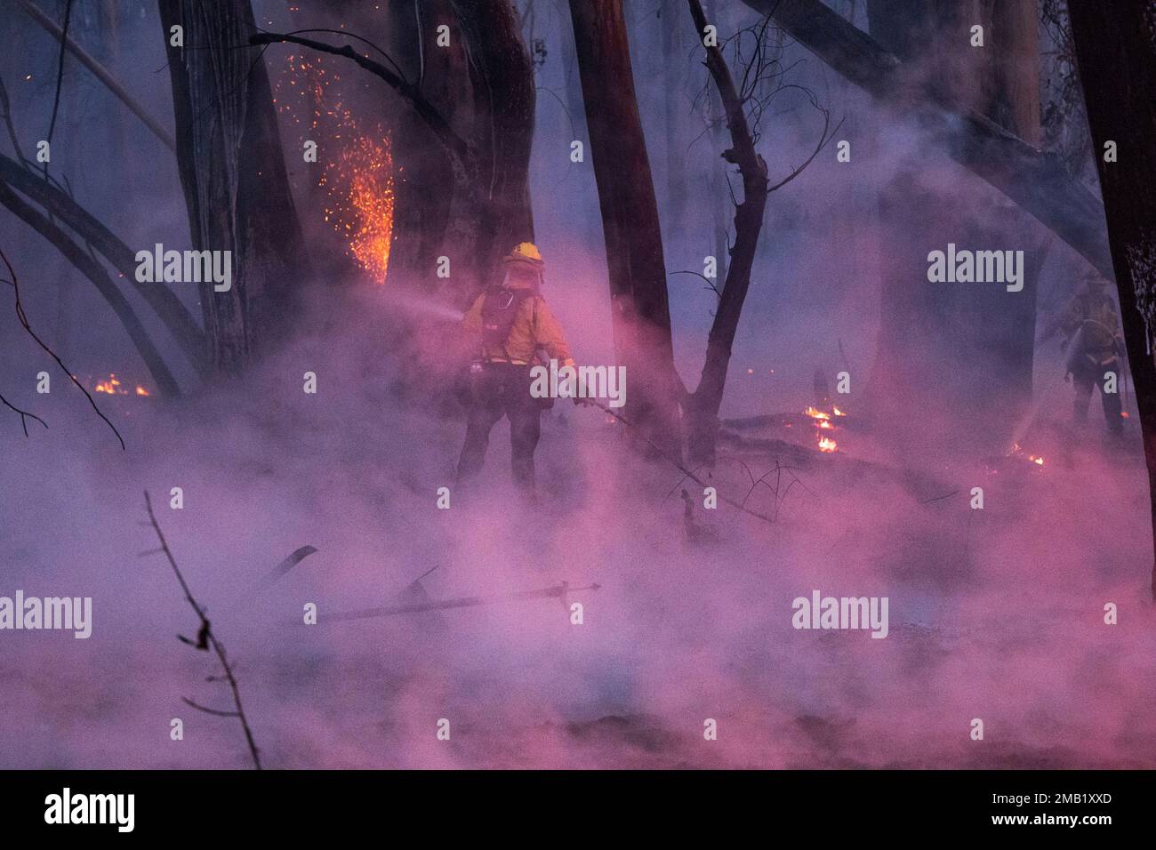 California Department of Forestry and Fire Protection firefighters work