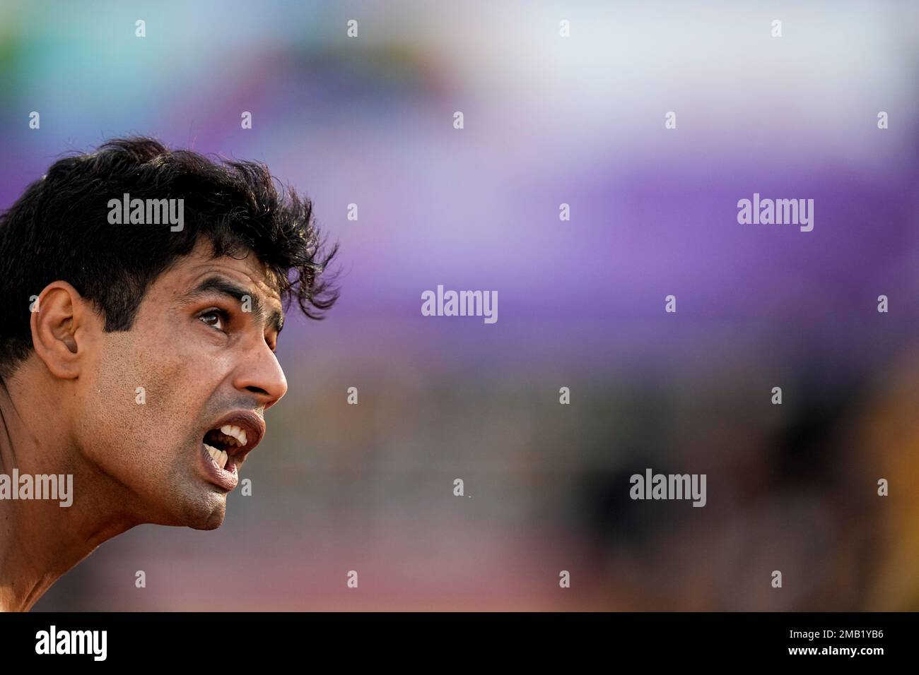 Arshad Nadeem, of Pakistan, competes in qualifications for the men