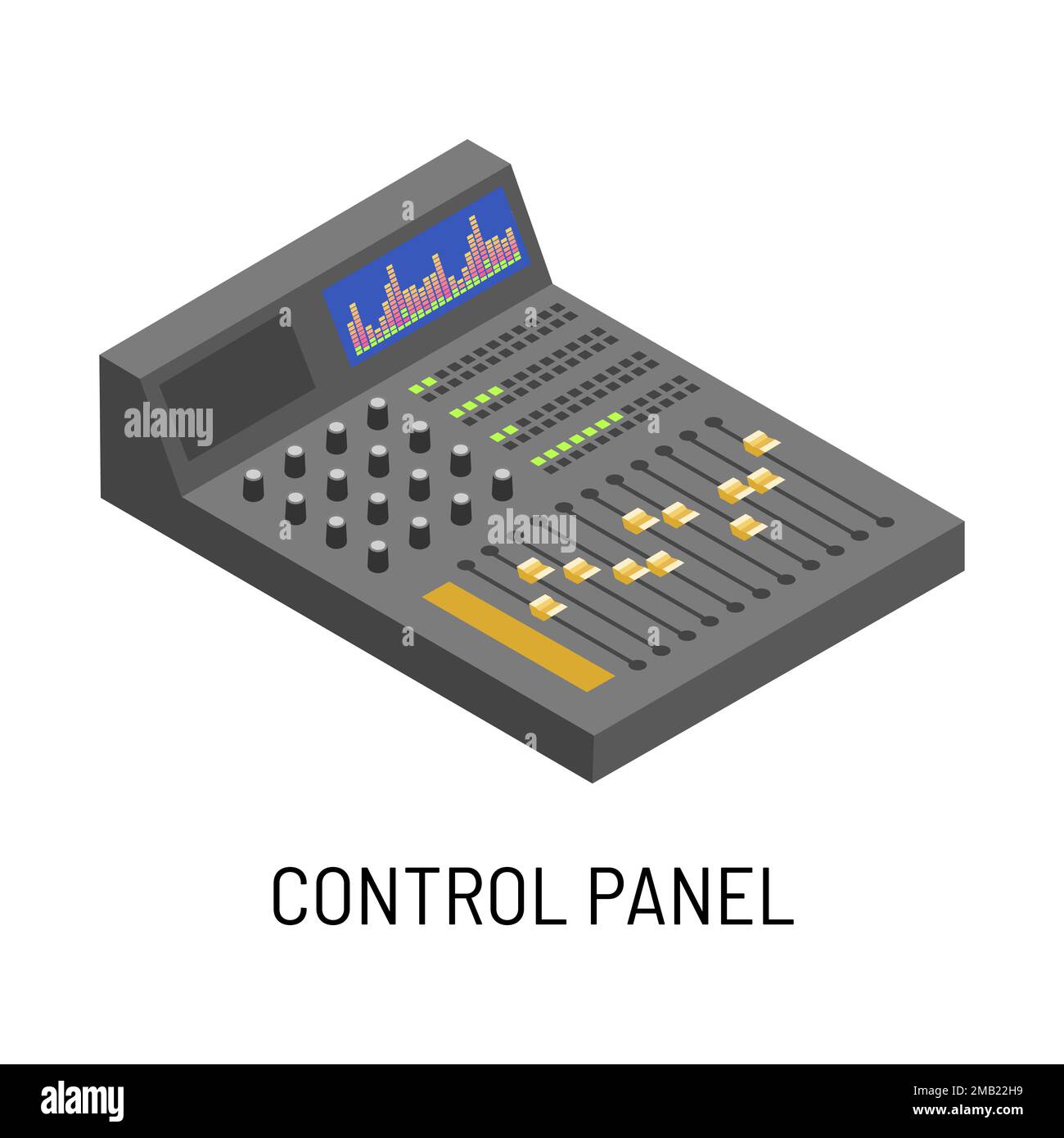 Music record studio equipment control panel isolated object vector
