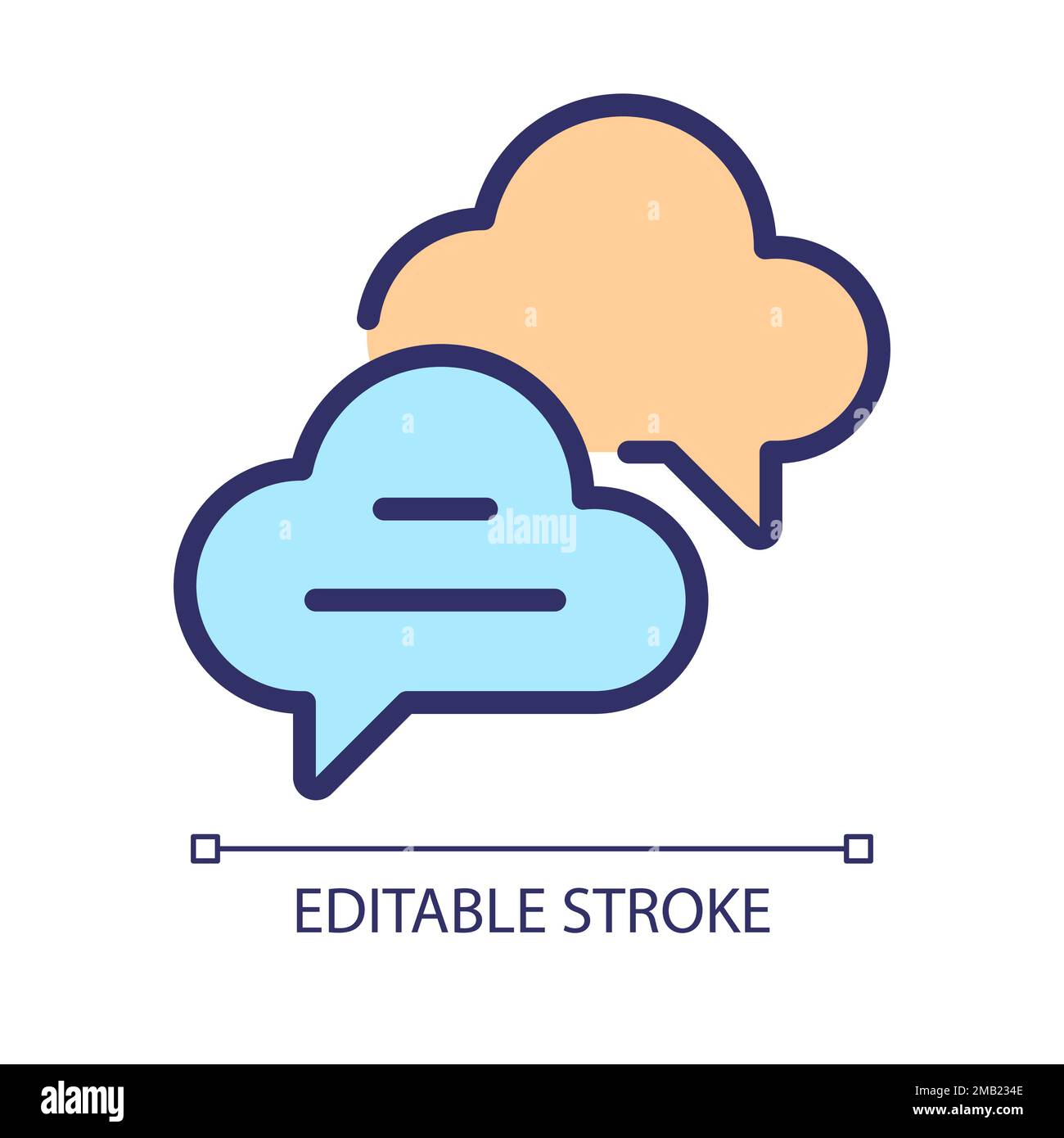 Cloud based live chat pixel perfect RGB color icon Stock Vector
