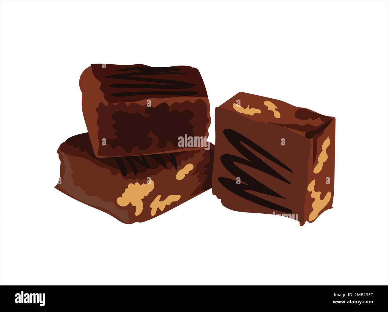 Dark chocolate fudge cake slice Stock Vector Images Alamy