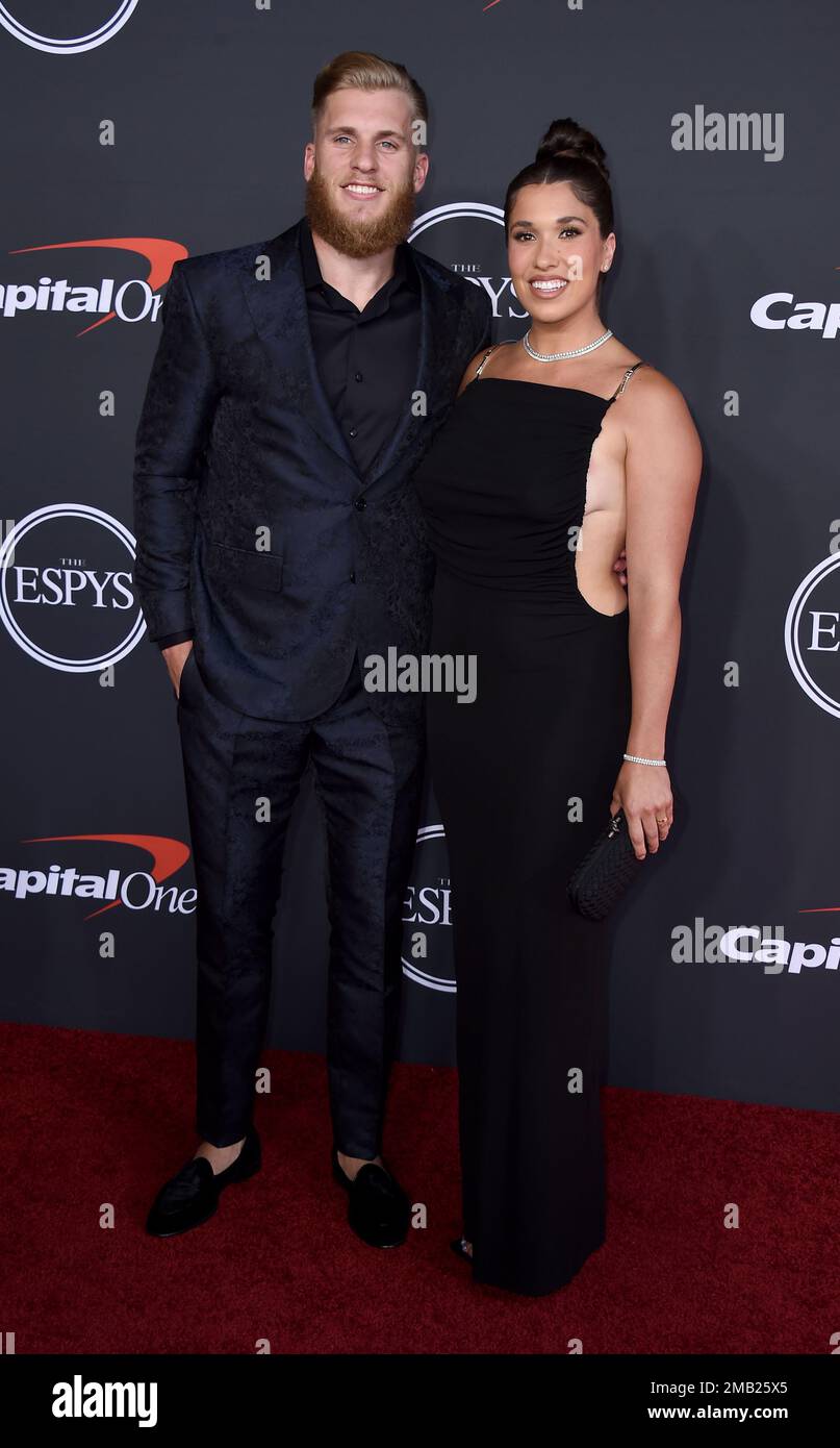 NFL player Cooper Kupp of the Los Angeles Rams, left, and Anna Croskrey