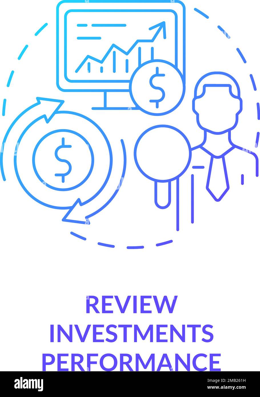 Review investments performance blue gradient concept icon Stock Vector ...
