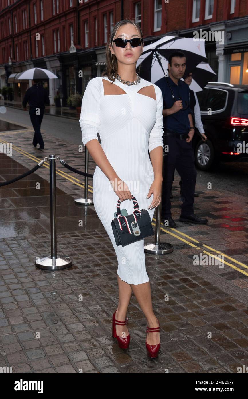 Betty Bachz poses for photographers upon arrival the Vogue x Self