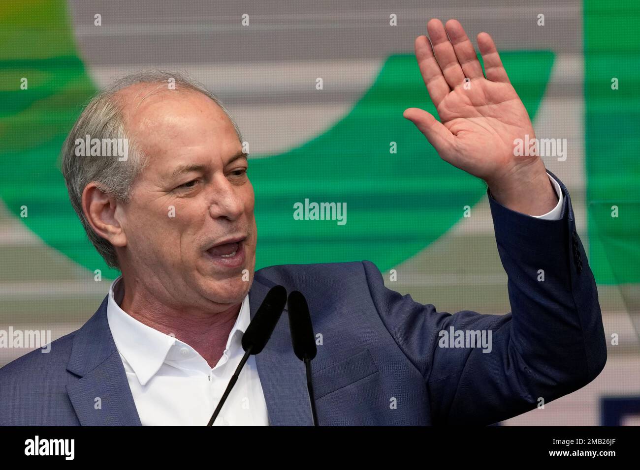 Former Finance Minister Ciro Gomes speaks during the