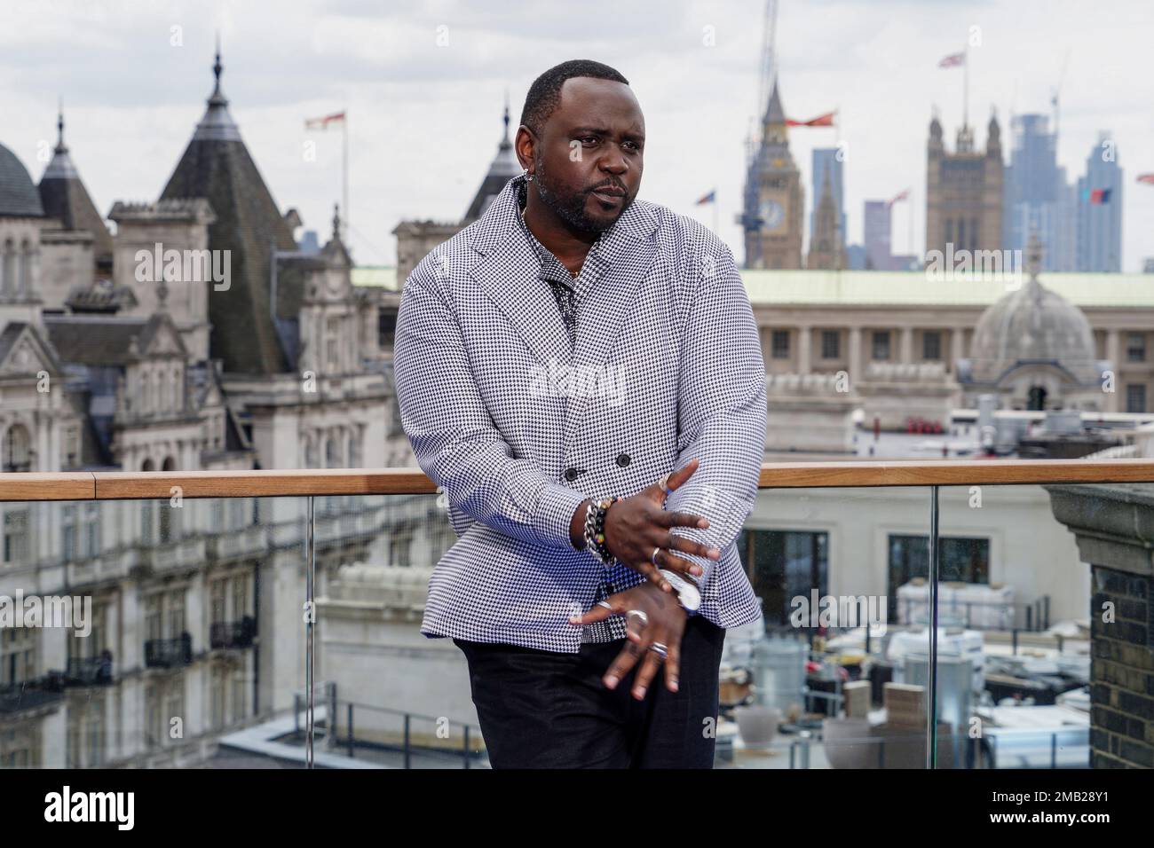 Brian Tyree Henry poses for photographers during a photo call for the film 'Bullet Train' in London, Wednesday, July 20, 2022. (Photo by Scott Garfitt/Invision/AP) Stock Photo