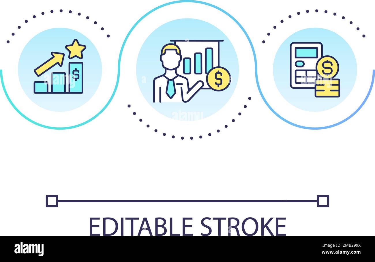 Financial presentation loop concept icon Stock Vector