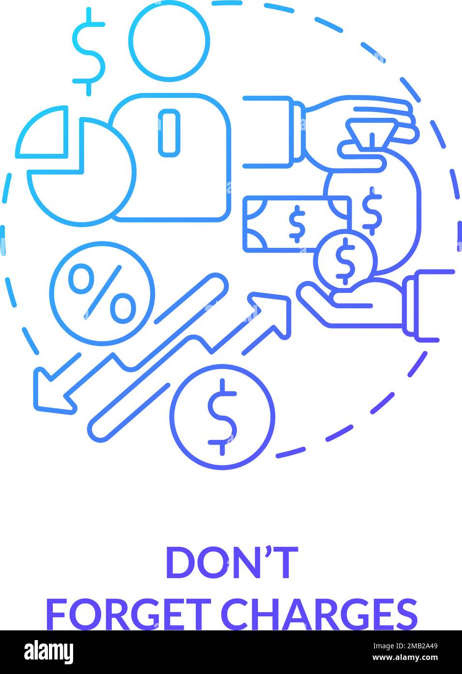 Do not forget charges blue gradient concept icon Stock Vector