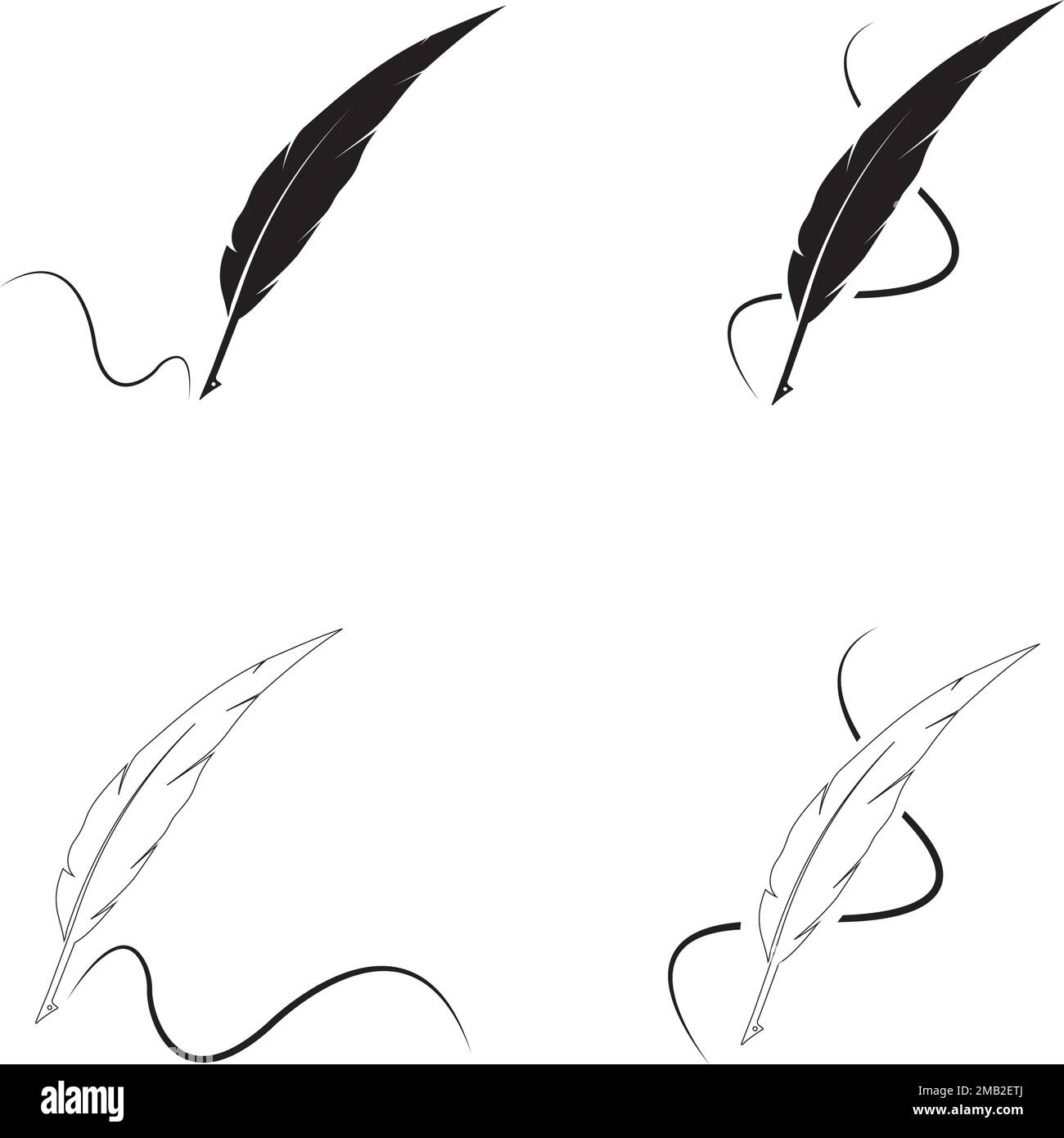 feather pen logo illustration design Stock Vector