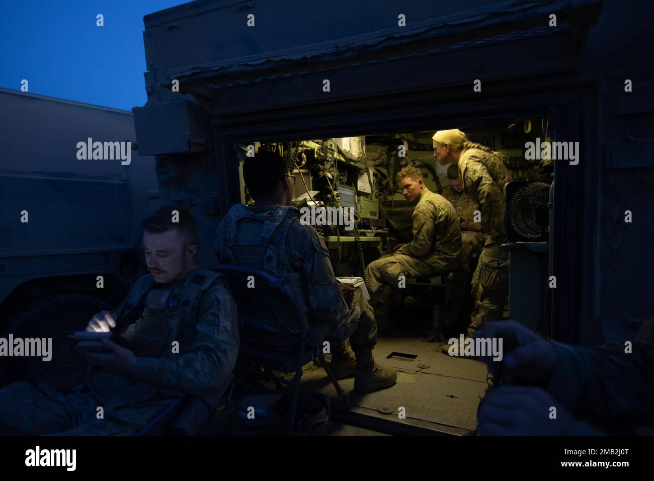 Fire Direction Control Soldiers with the 145 Field Artillery Battalion