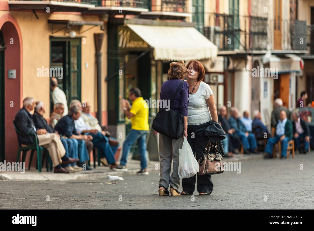 italy, sicily, madonie: castelbuono, piazza margherita Stock Photo