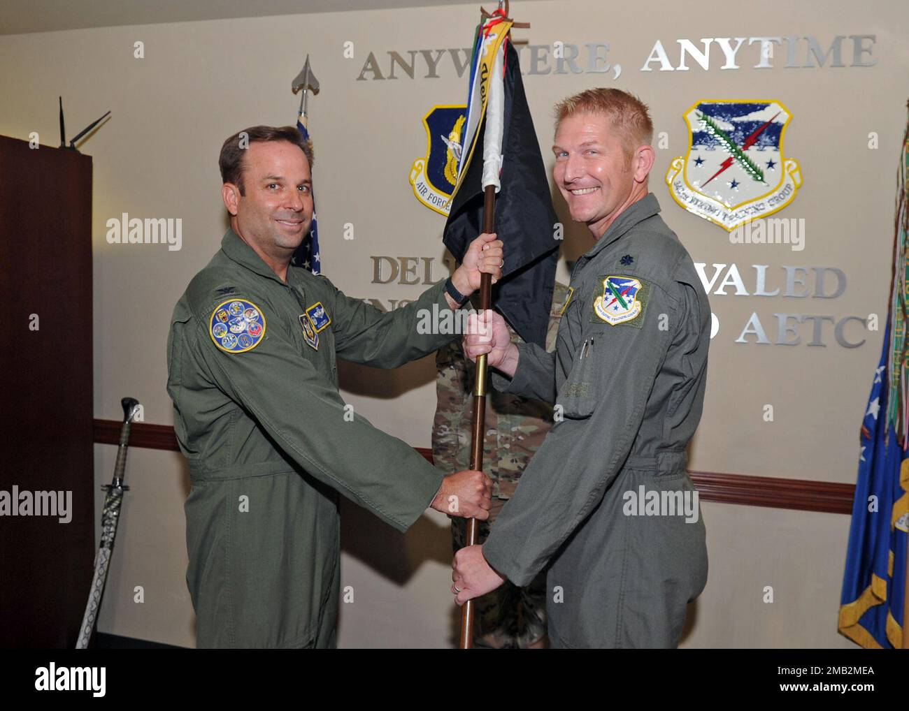 Col. Kyle Goldstein (left), 340th Flying Training Group commander