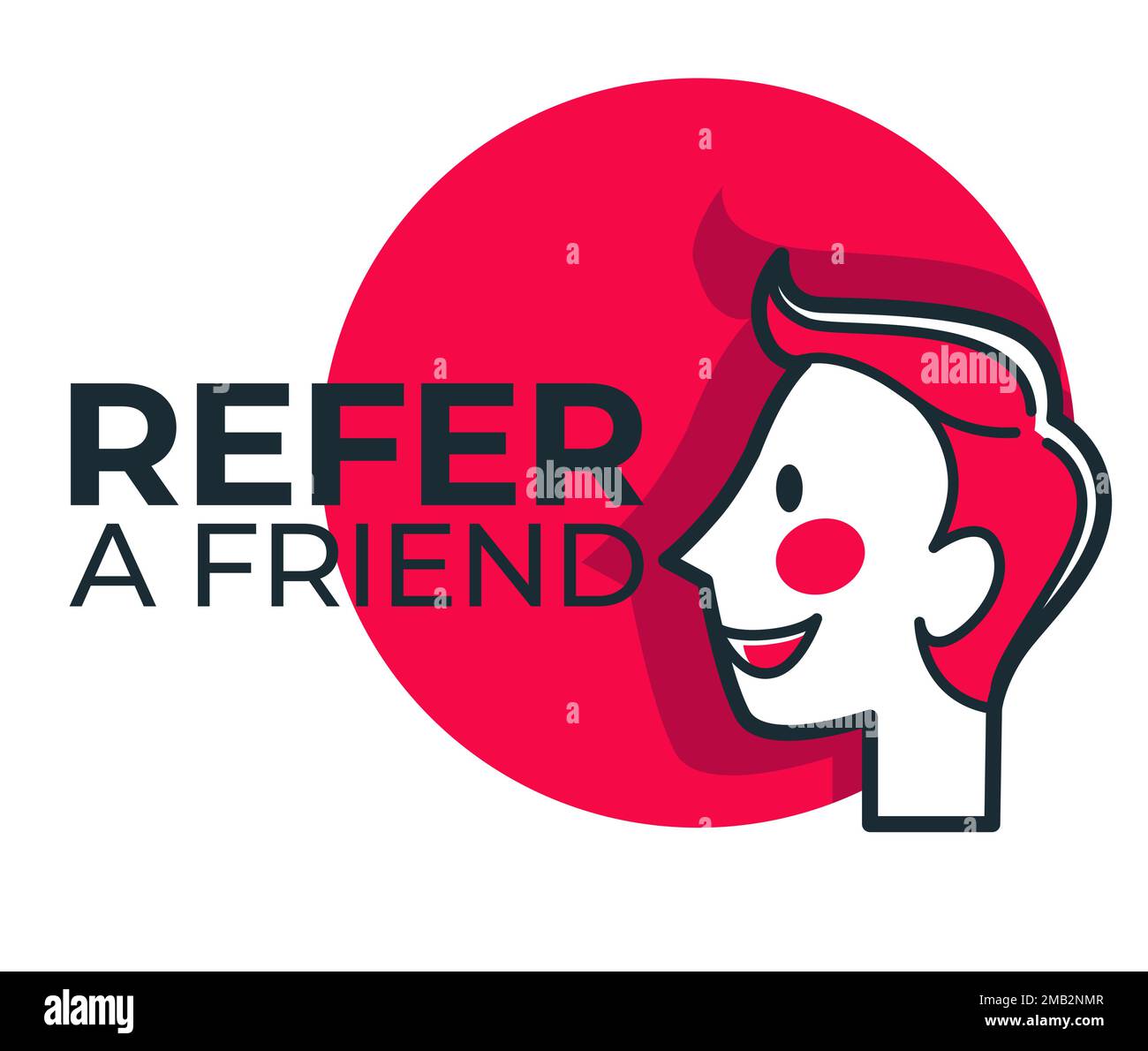 Refer friend isolated icon share information social media Stock Vector
