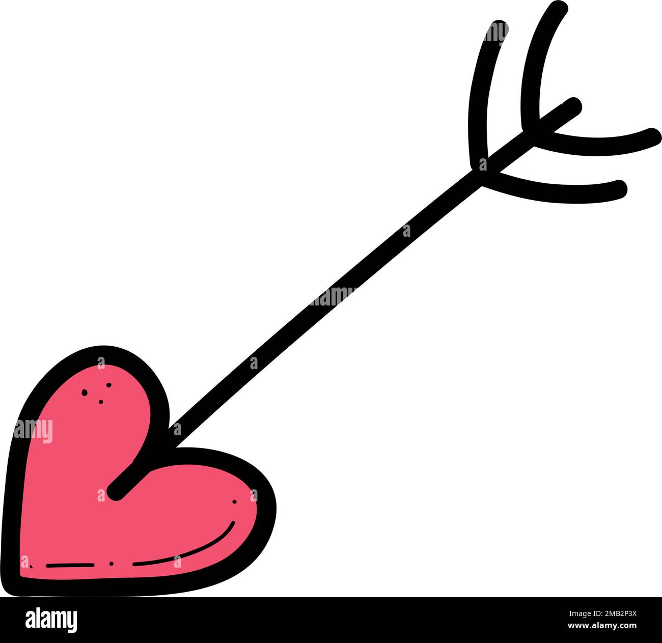 Cupid arrow vector hand drawn illustration. Love doodle for Valentines