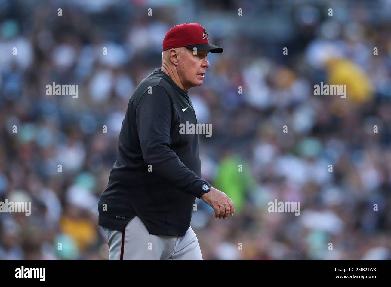 Arizona Diamondbacks pitching coach Brent Strom heads towards the mound in  a baseball game against the San Diego Padres, Saturday, July 16, 2022, in  San Diego. (AP Photo/Derrick Tuskan Stock Photo - Alamy