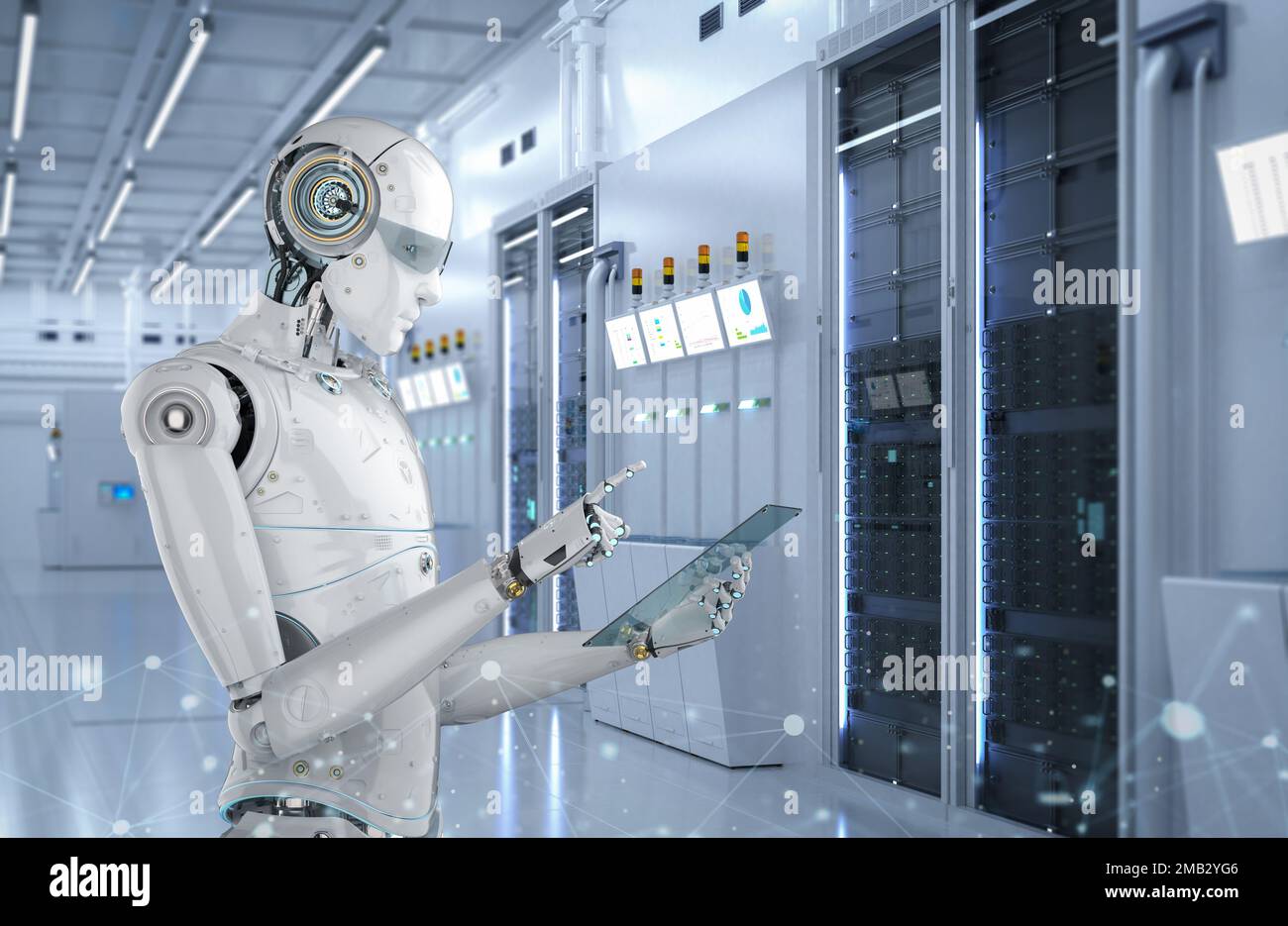 Automation semiconductor manufacturing with 3d rendering robot working