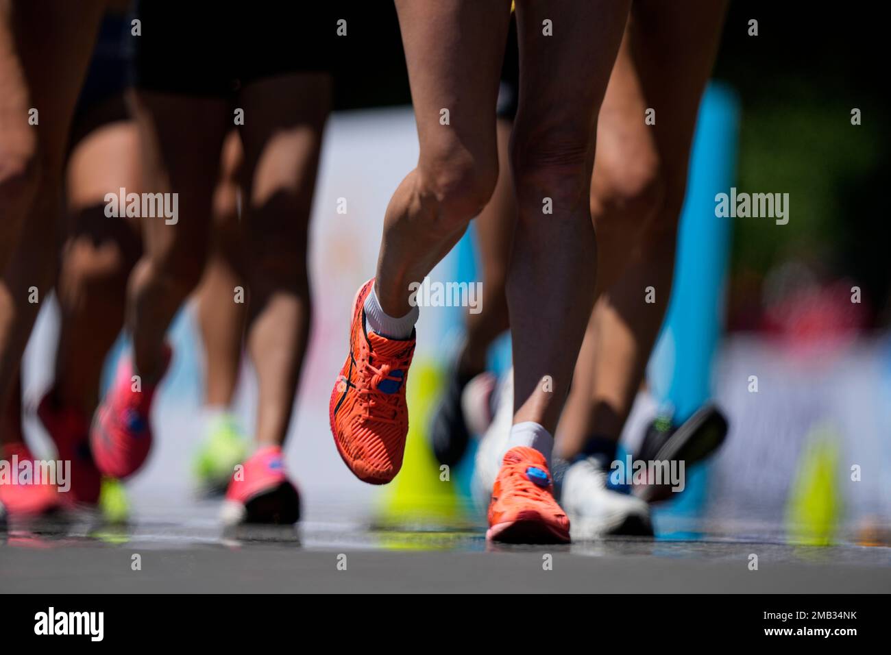 Runners compete in the final in the women's 20km race walk at the World ...