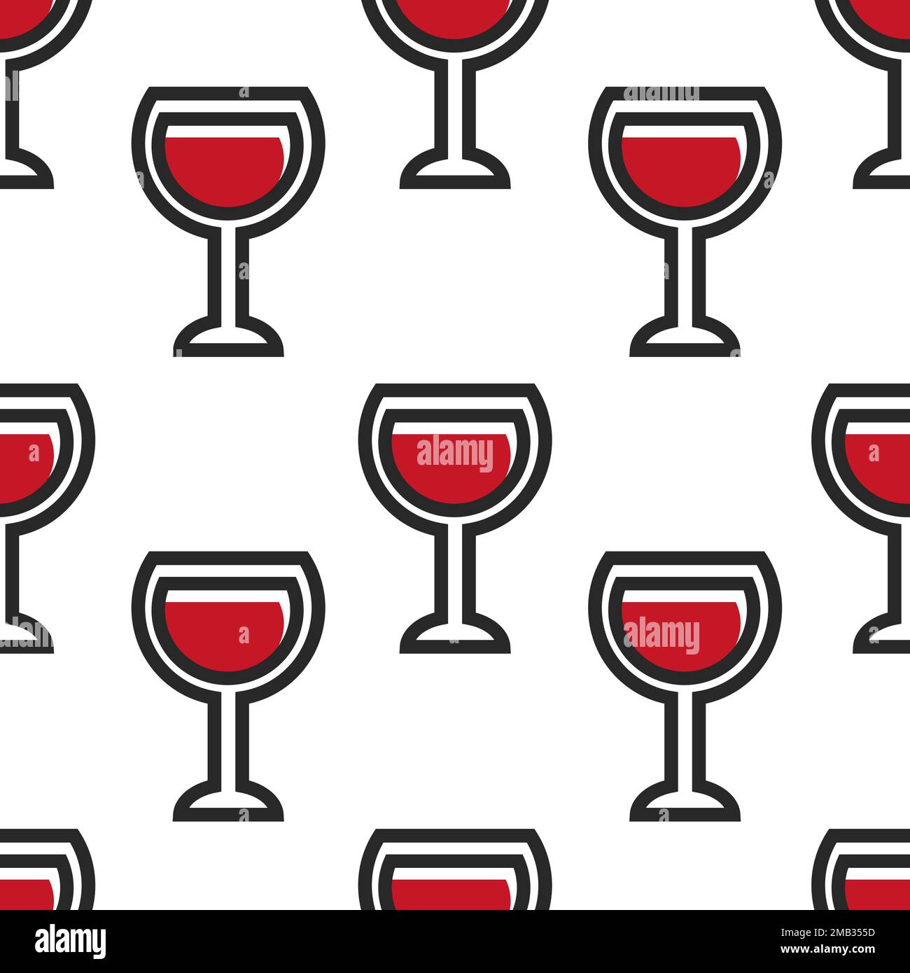 Red wine in glass wineglass Montenegrin drink seamless pattern Stock Vector