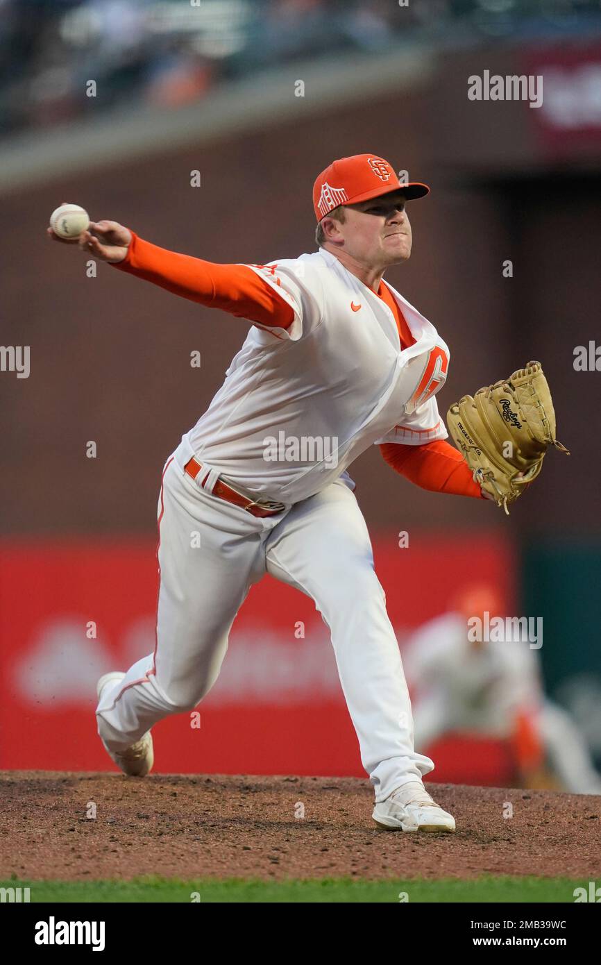 San Francisco Giants pitcher Logan Webb during a baseball game against the  Boston Red Sox in San Francisco, Friday, July 28, 2023. (AP Photo/Jeff Chiu  Stock Photo - Alamy