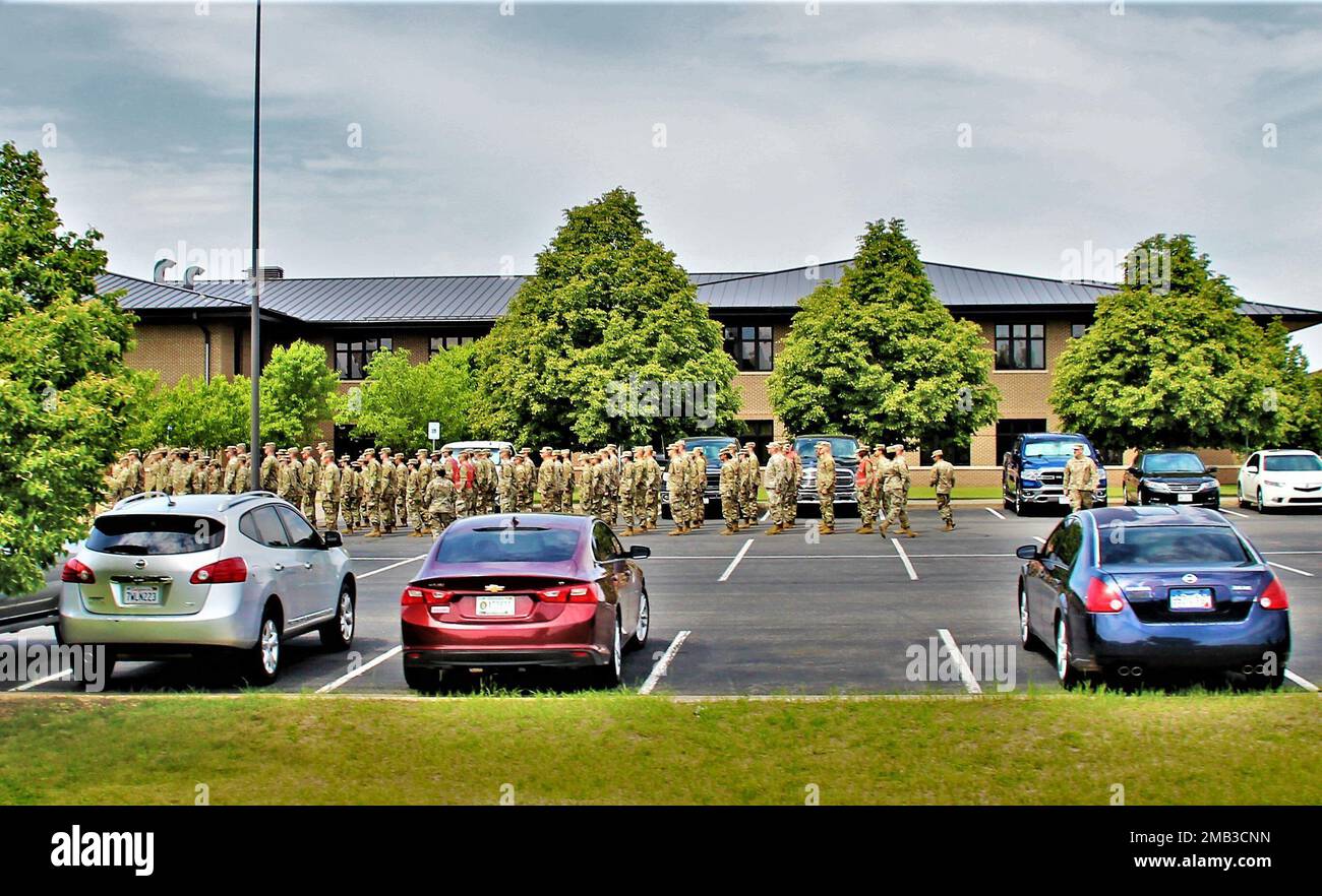 Students with the Fort McCoy Noncommissioned Officer Academy conduct training operations near the campus of the academy June 10, 2022, at Fort McCoy, Wis. The academy was activated at Fort McCoy in 1988. It was dedicated and named after Staff Sgt. Todd R. Cornell, an Army Reserve Soldier from Menomonee Falls, Wis., who was killed while serving in Iraq in 2004. The academy trains hundreds of Soldiers each year in the Basic Leader Course and the Battle Staff Noncommissioned Officer Course. Stock Photo