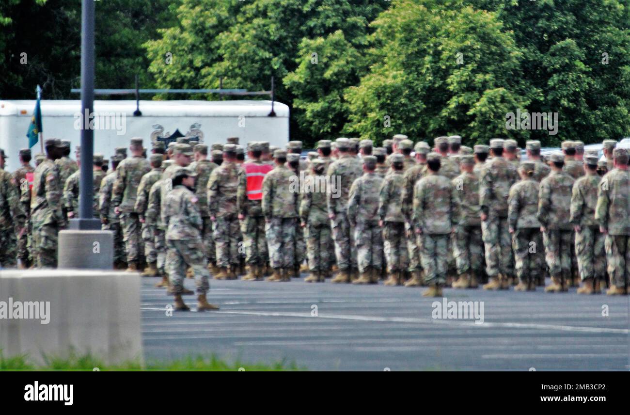 Students with the Fort McCoy Noncommissioned Officer Academy conduct training operations near the campus of the academy June 10, 2022, at Fort McCoy, Wis. The academy was activated at Fort McCoy in 1988. It was dedicated and named after Staff Sgt. Todd R. Cornell, an Army Reserve Soldier from Menomonee Falls, Wis., who was killed while serving in Iraq in 2004. The academy trains hundreds of Soldiers each year in the Basic Leader Course and the Battle Staff Noncommissioned Officer Course. Stock Photo