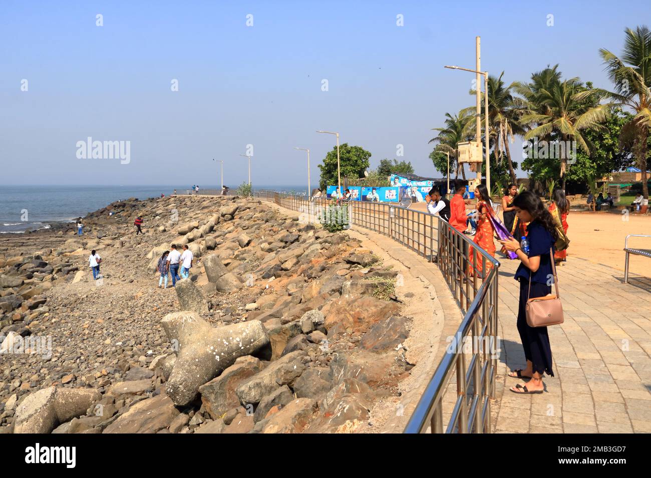 December 20 2022 - Mumbai, Maharashtra in India: People enjoy the area ...