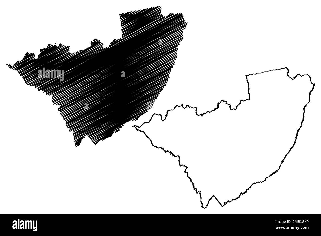 Itape municipality (Bahia state, Municipalities of Brazil, Federative Republic of Brazil) map vector illustration, scribble sketch Itapé map Stock Vector