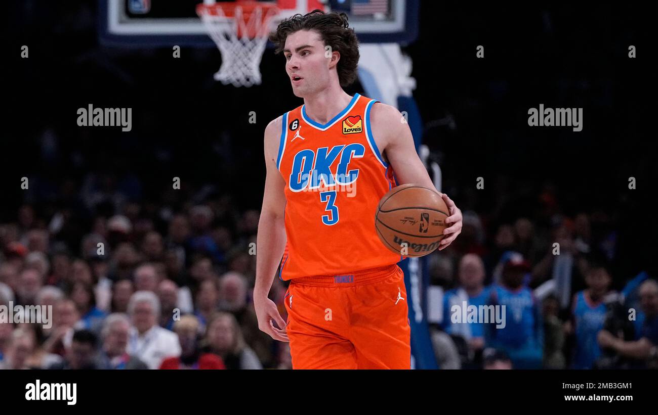 Oklahoma City Thunder guard Josh Giddey (3) during an NBA basketball ...