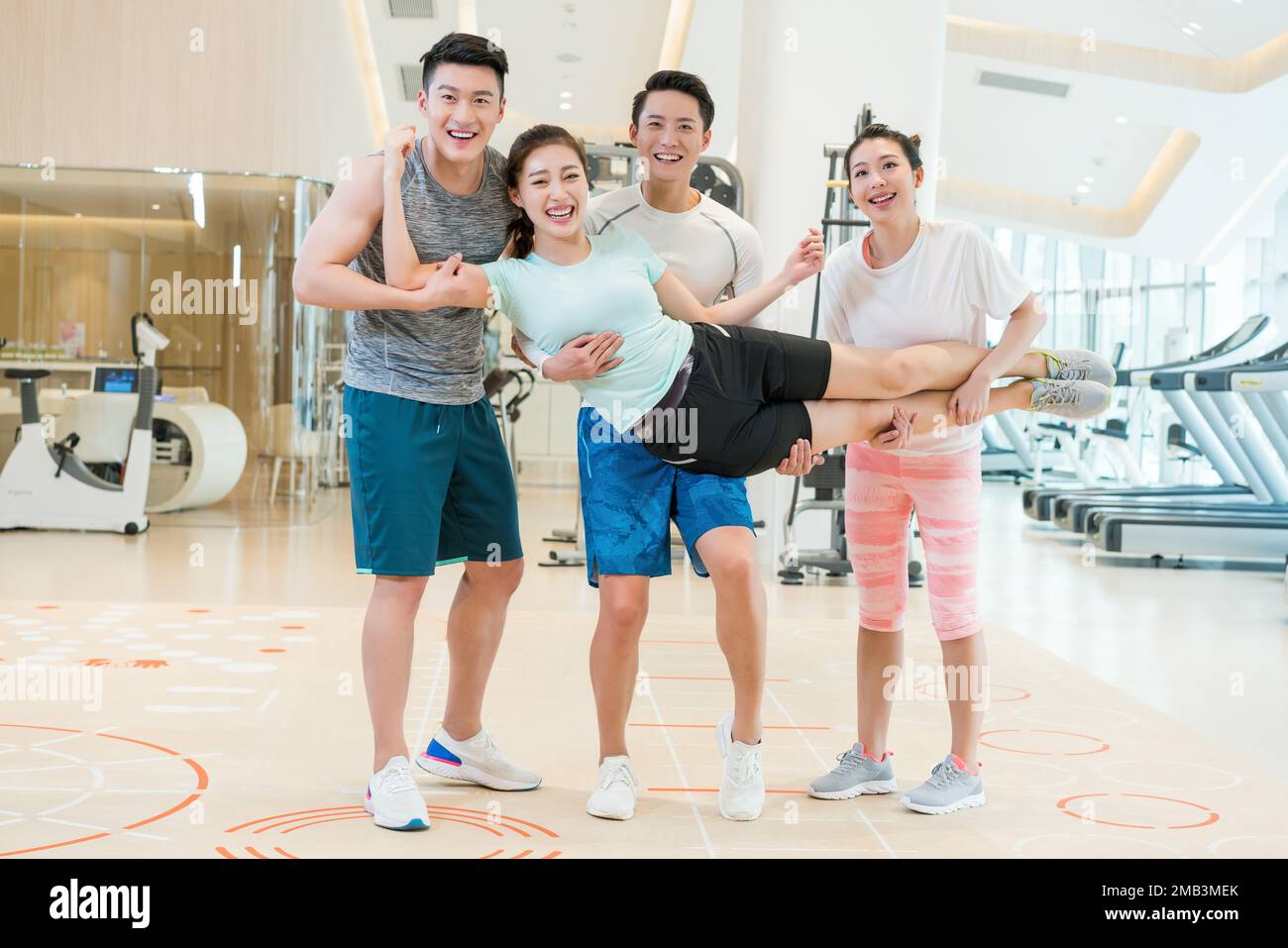 Young people in the gym Stock Photo