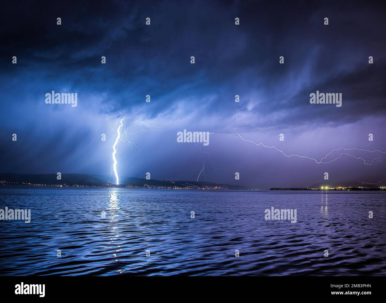 thunder and storm Stock Photo