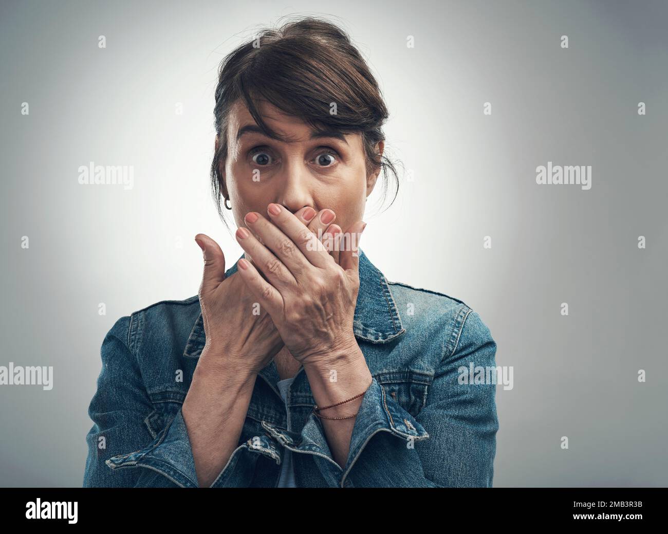 Oops, the words just slipped out of my mouth. Studio portrait of a