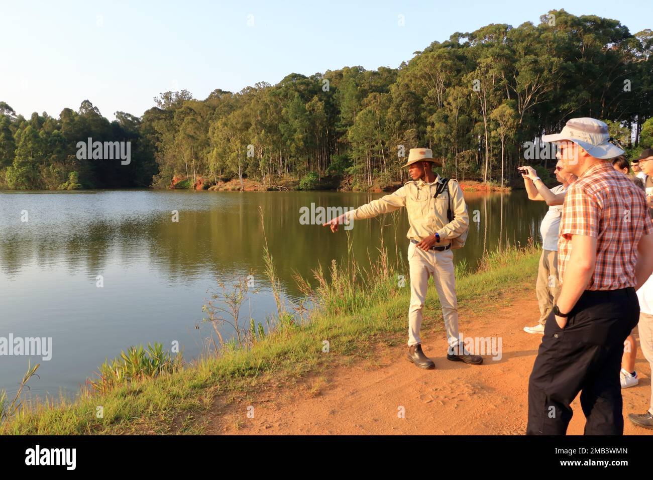 October 02 2022 - Mlilwane, Swaziland, Eswatini: the guide shows the