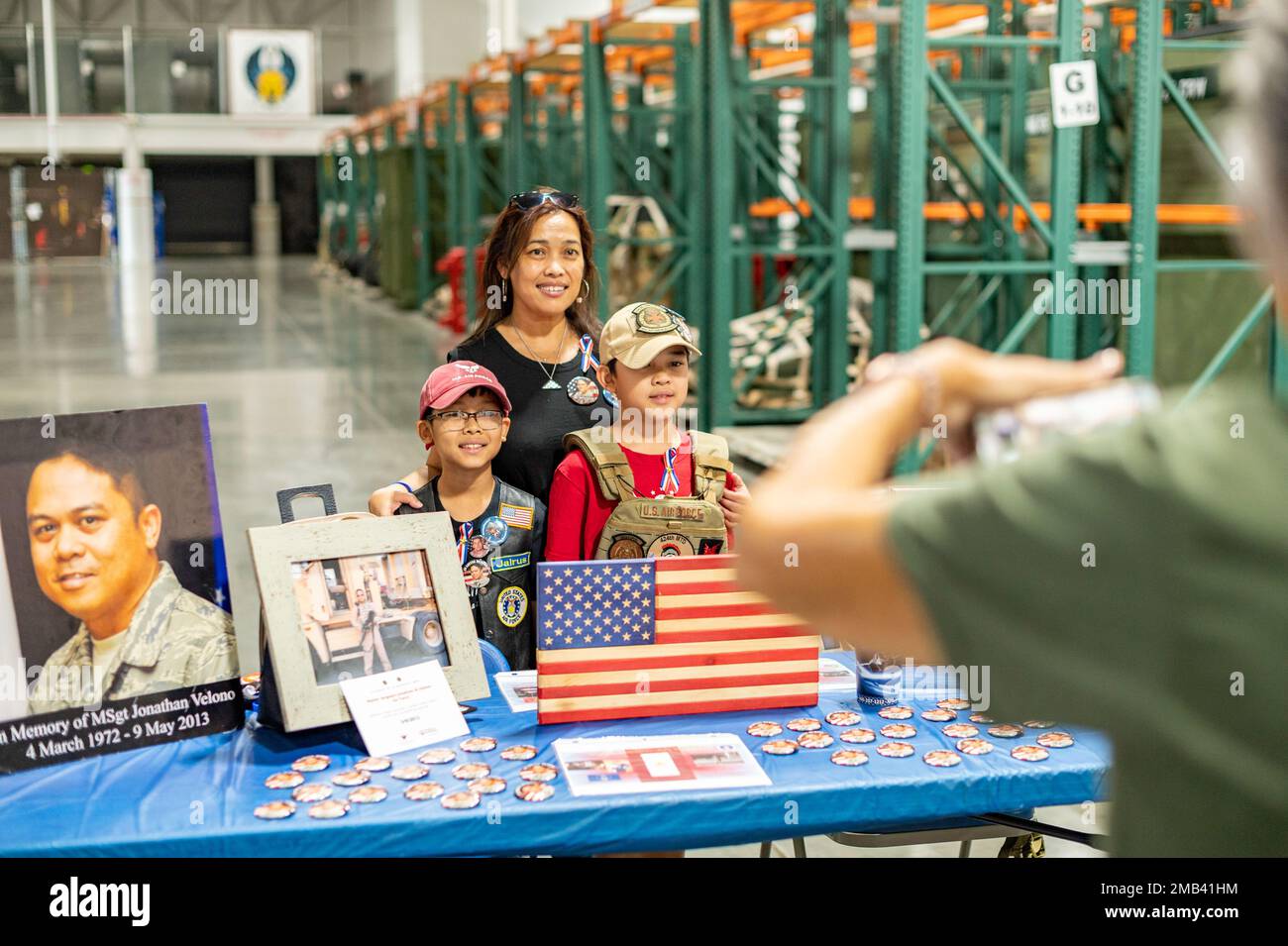 The Velono family gather around memorabilia of their father and husband ...
