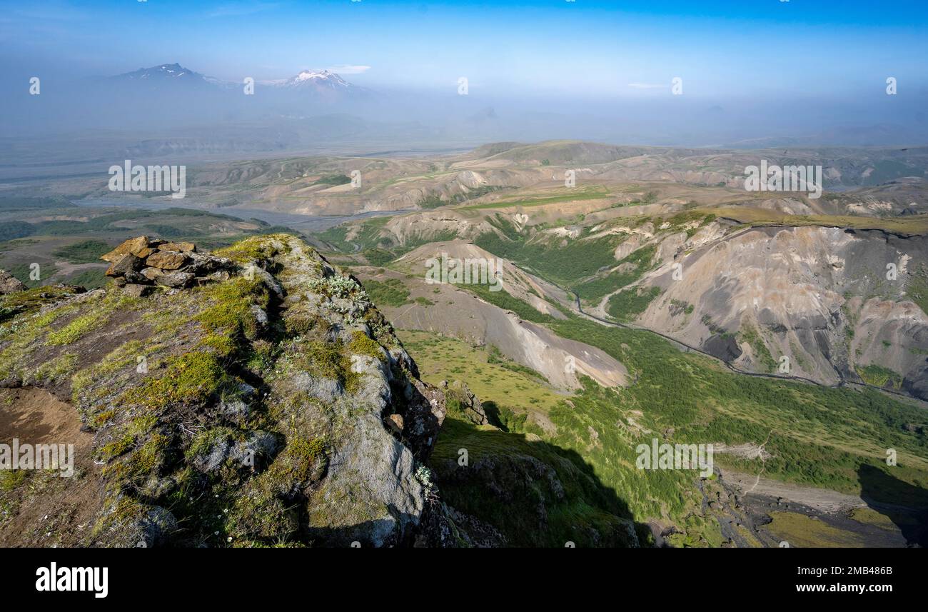 Hilly Rifgle Hilly volcanic landscape, Tindfjoell ridge, Icelandic Highlands ...