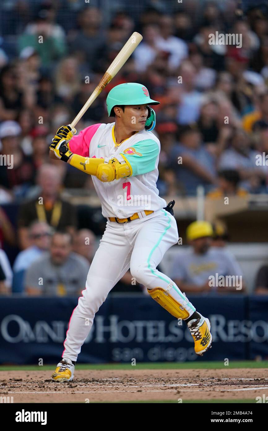 San Diego Padres' Ha-Seong Kim batting during the second inning of