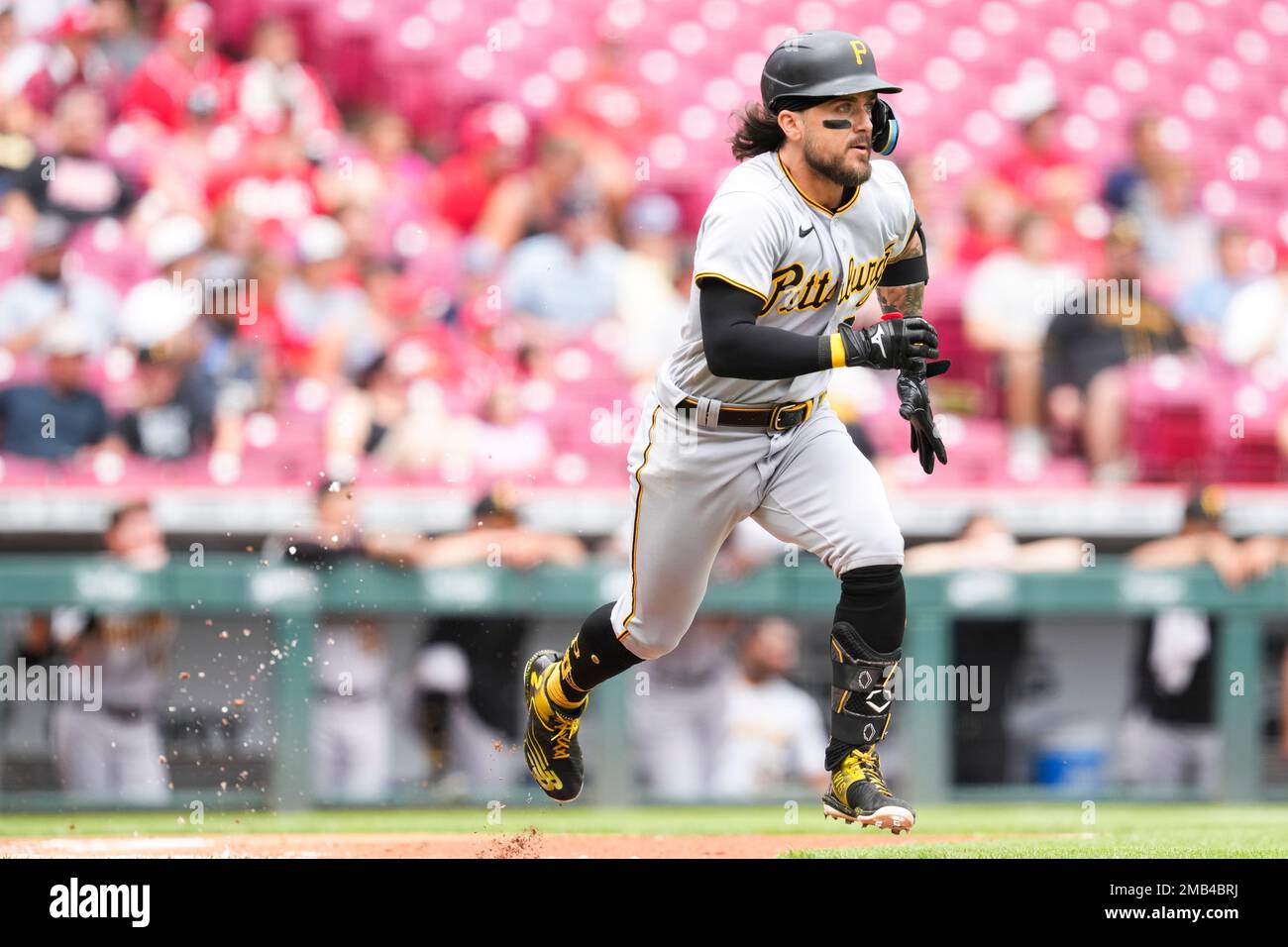 Pittsburgh Pirates' Michael Chavis plays during the fifth inning in the  first baseball game of a doubleheader, Wednesday, May 4, 2022, in Detroit.  (AP Photo/Carlos Osorio Stock Photo - Alamy